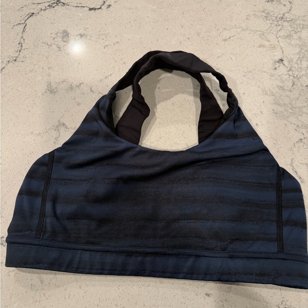 Lululemon Striped Black and Blue Sports Bra